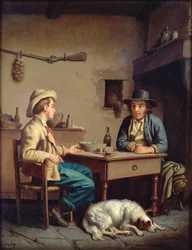 Innenraum einer Bauernhütte, um 1903